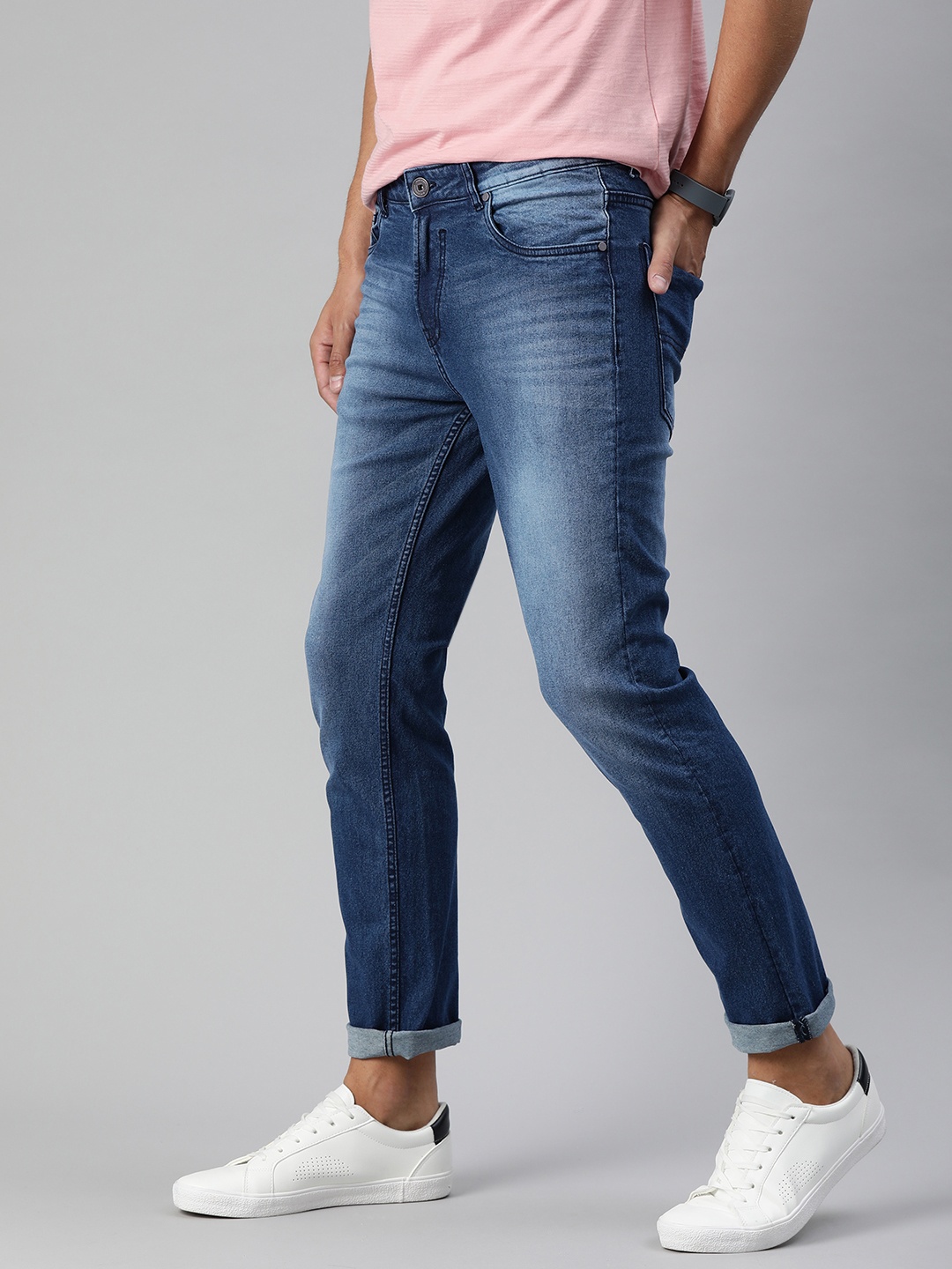 

Mast & Harbour Men Blue Slim Fit Mid-Rise Clean Look Stretchable Jeans