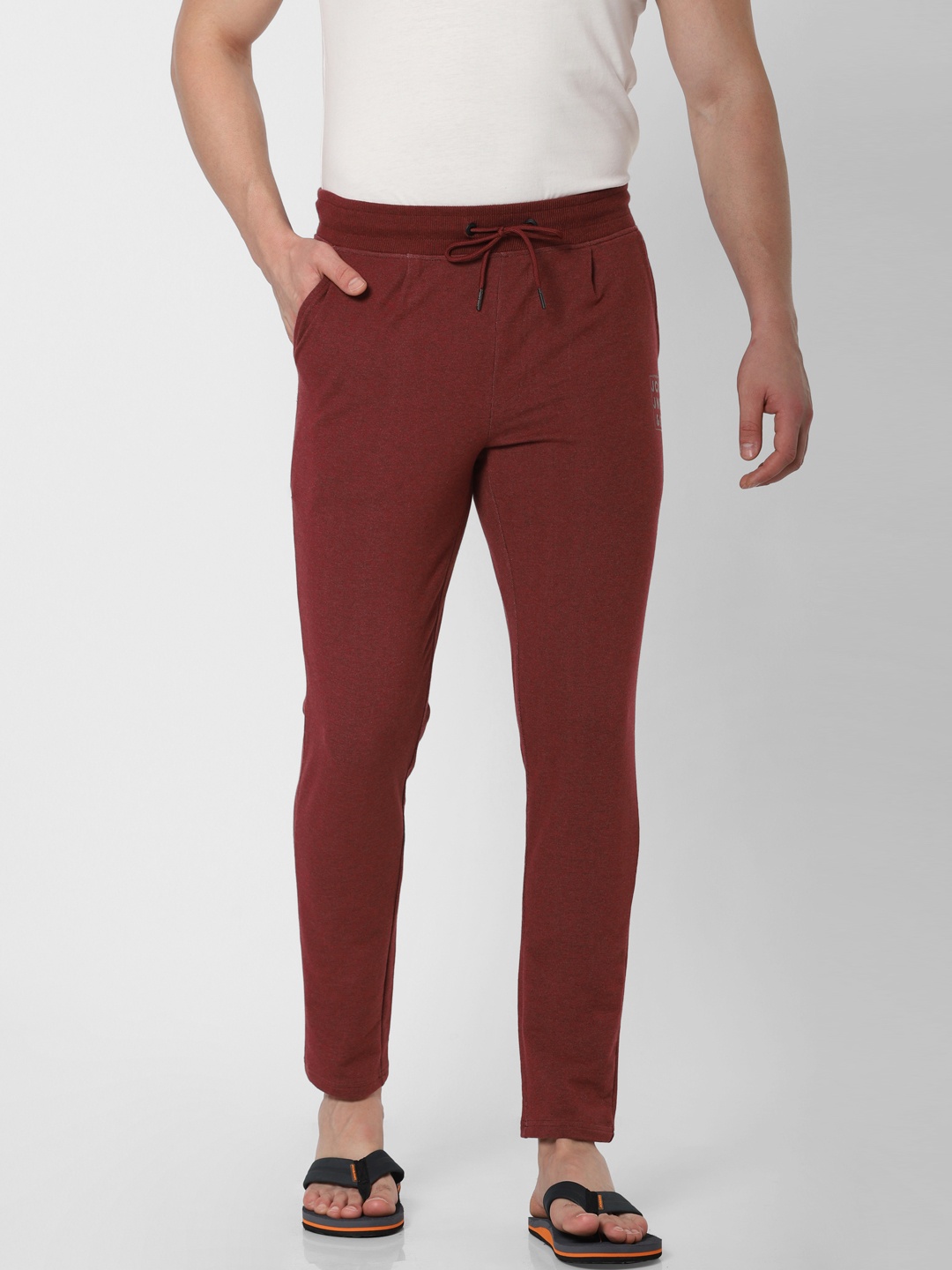 

Jack & Jones Men Rust Red Solid Lounge Pants 2123307011