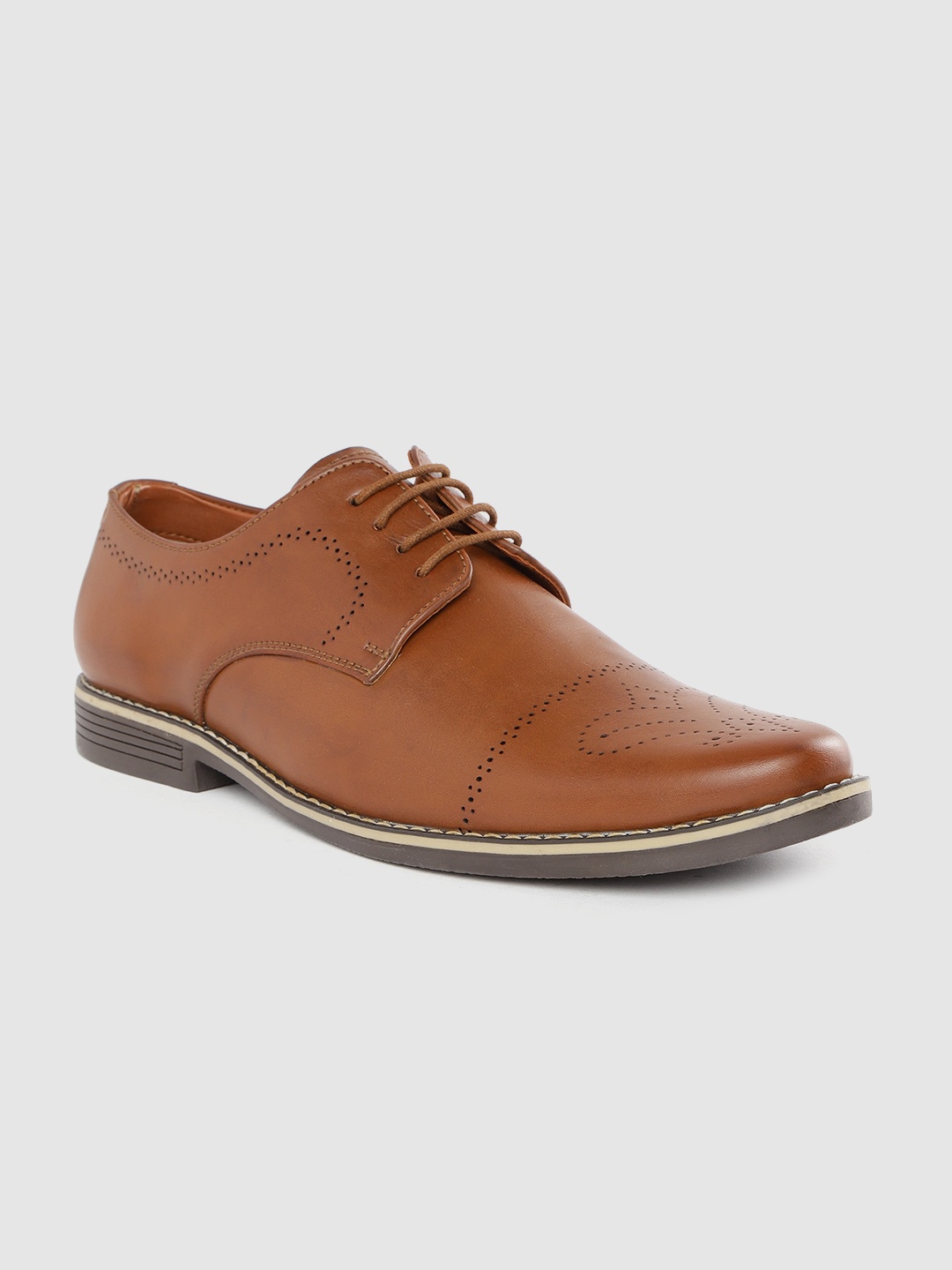 

INVICTUS Men Brown Solid Formal Derbys with Perforated Detail