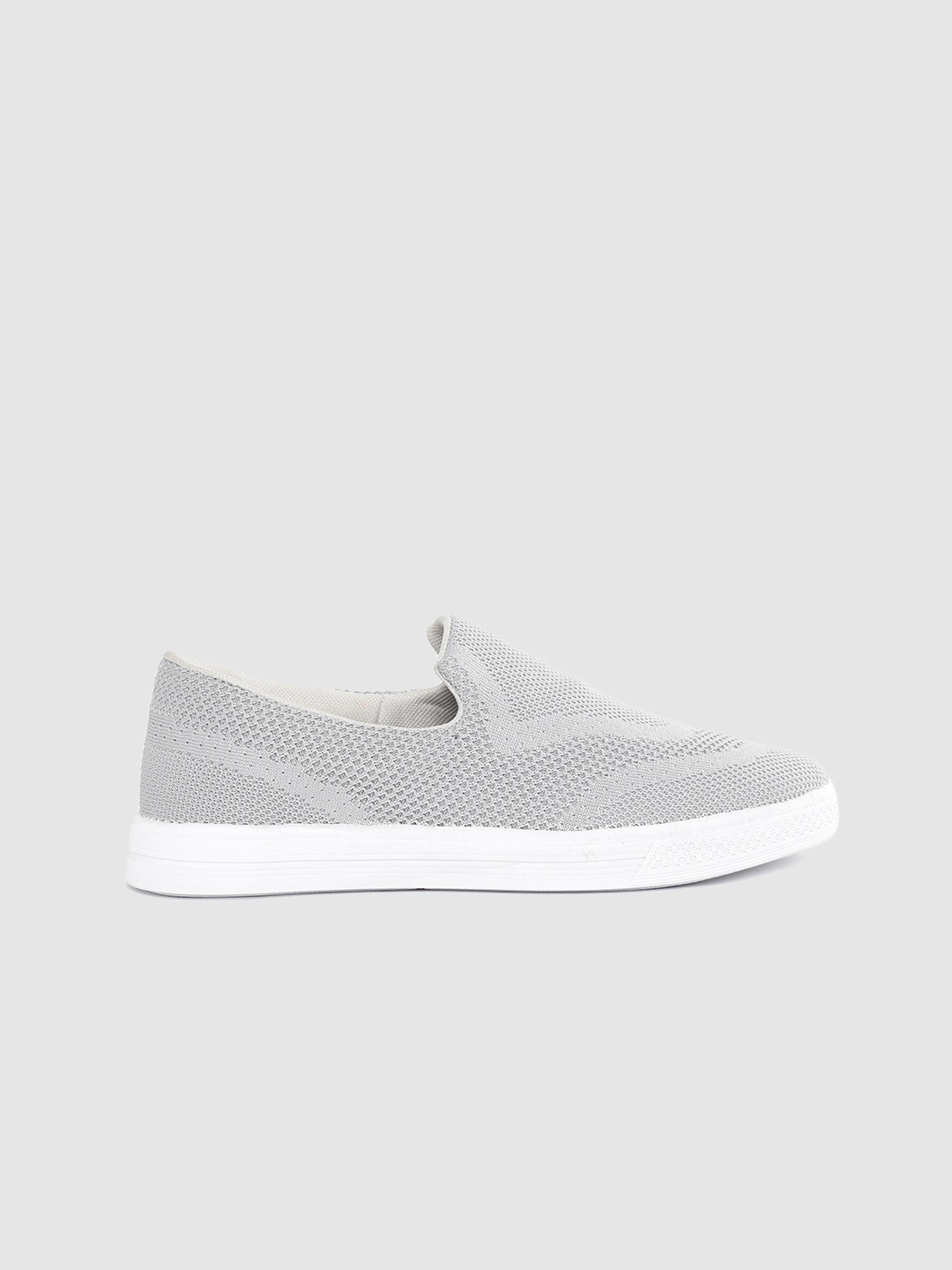 

HRX by Hrithik Roshan Women Grey Woven Design Fly Slip-On Sneakers