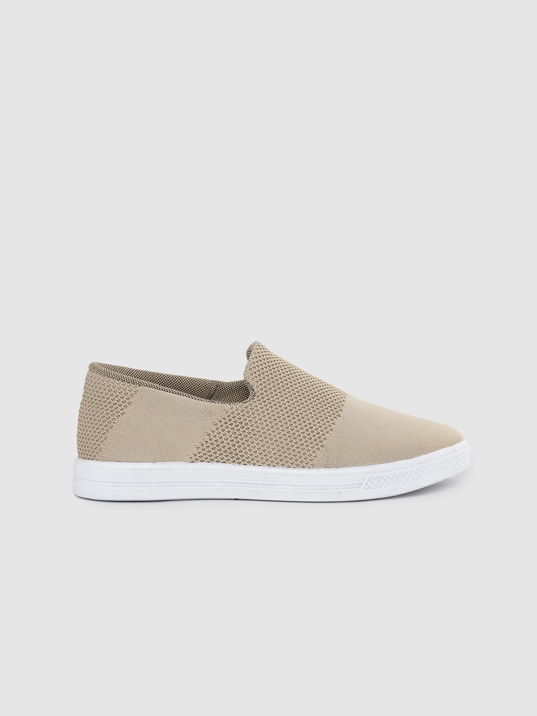 

HRX by Hrithik Roshan Women Beige Woven Design Fly Slip-on Sneakers