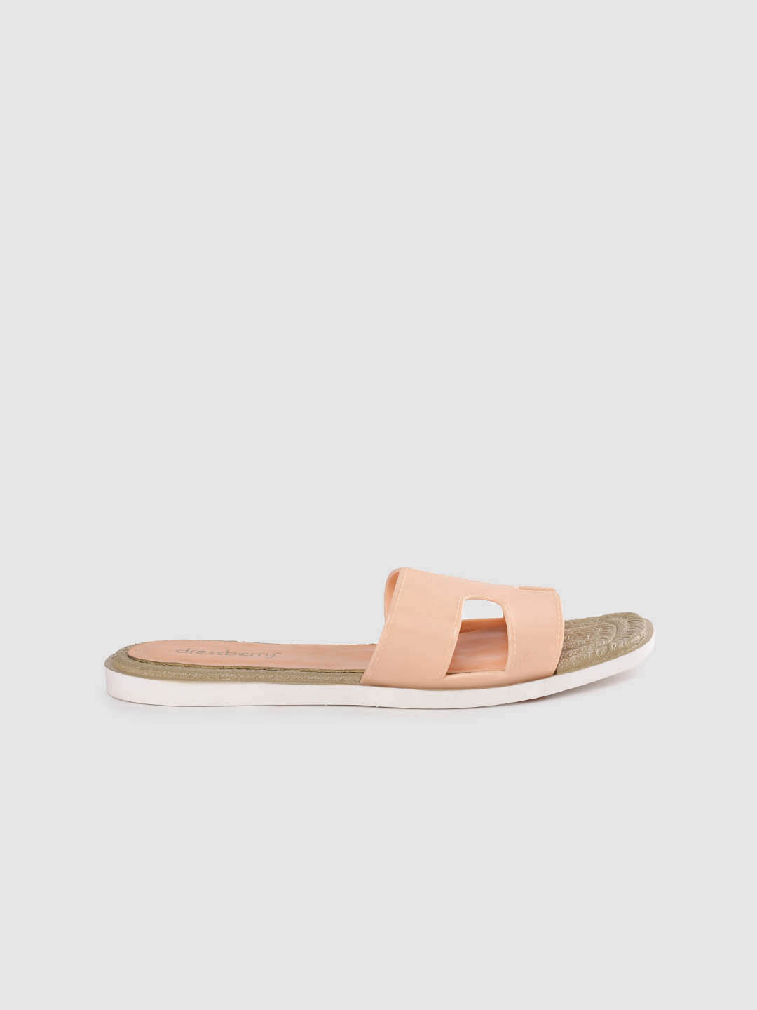 

DressBerry Women Pink Solid Open Toe Flats with Cut Out Detail