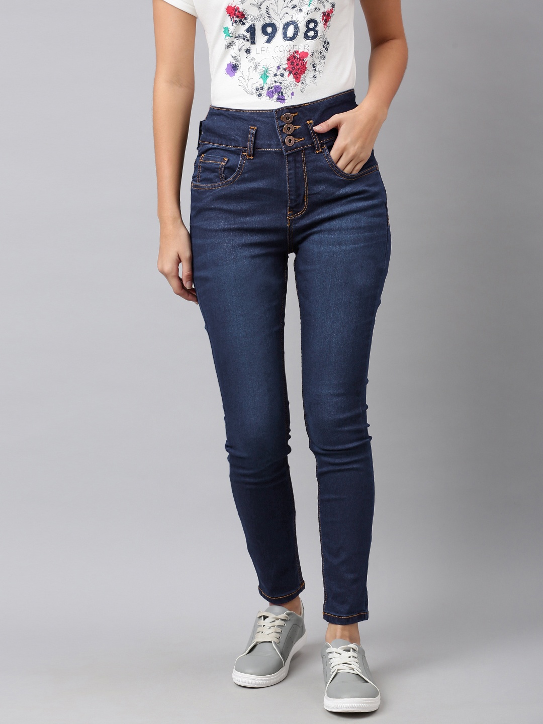 

Provogue Women Blue Skinny Fit Mid-Rise Clean Look Jeans