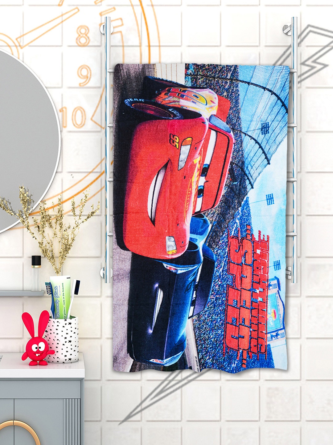 

Disney Unisex Kids Blue & Red Cars Printed 350GSM Bath Towel