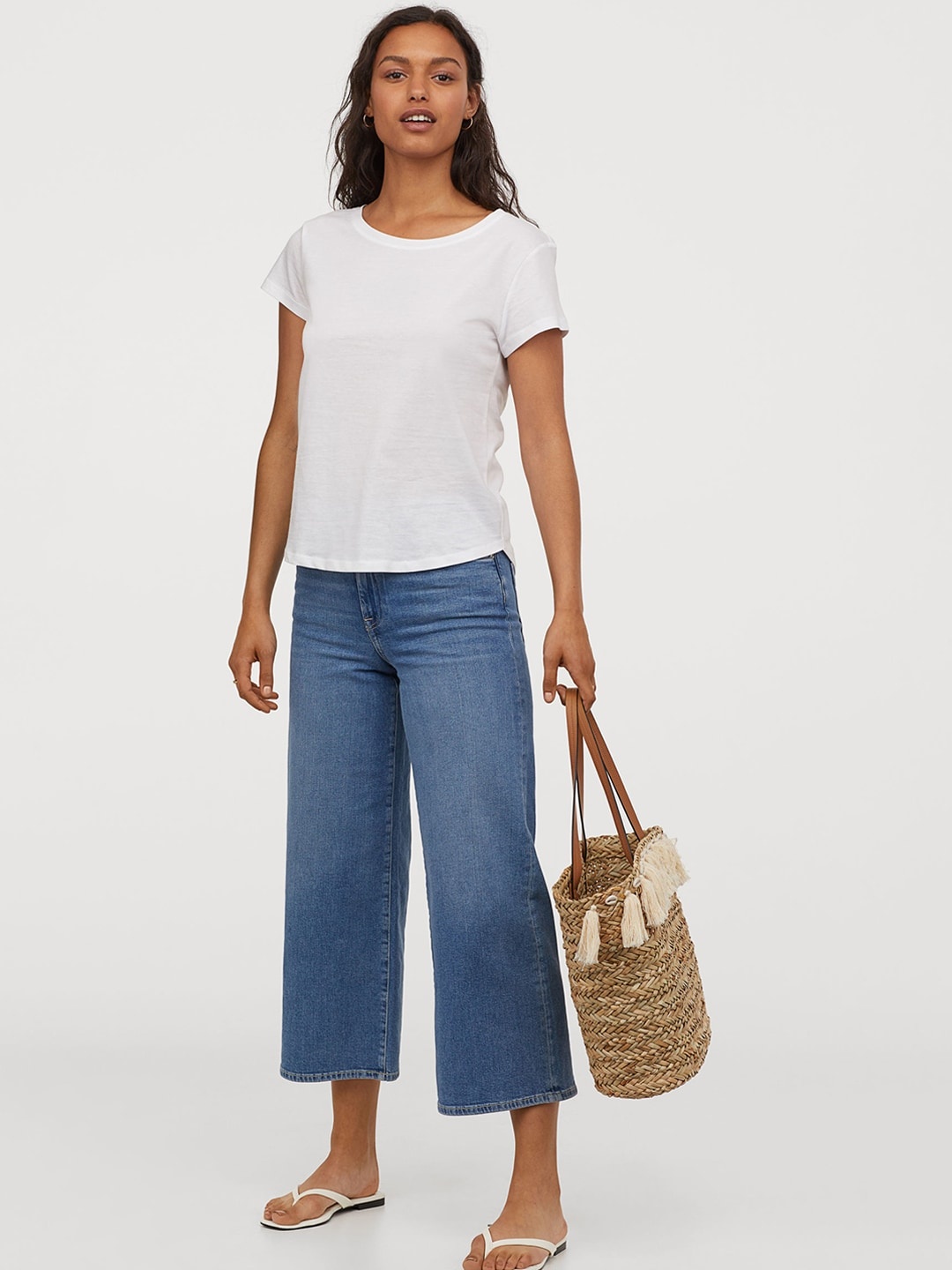 

H&M Women White Solid T-shirt