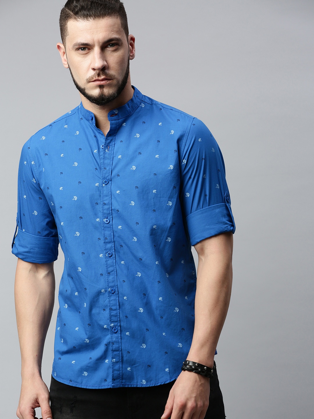 

Roadster Men Blue Regular Fit Printed Casual Sustainable Shirt