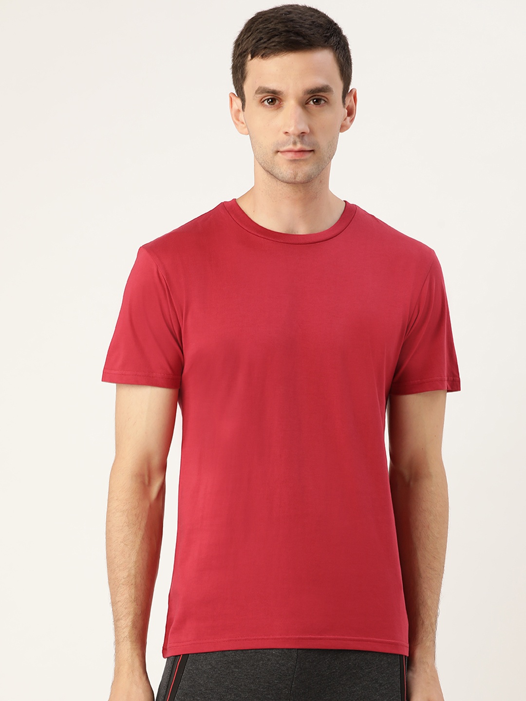 

XYXX Men Supima Cotton Round Neck Lounge T-Shirt, Maroon