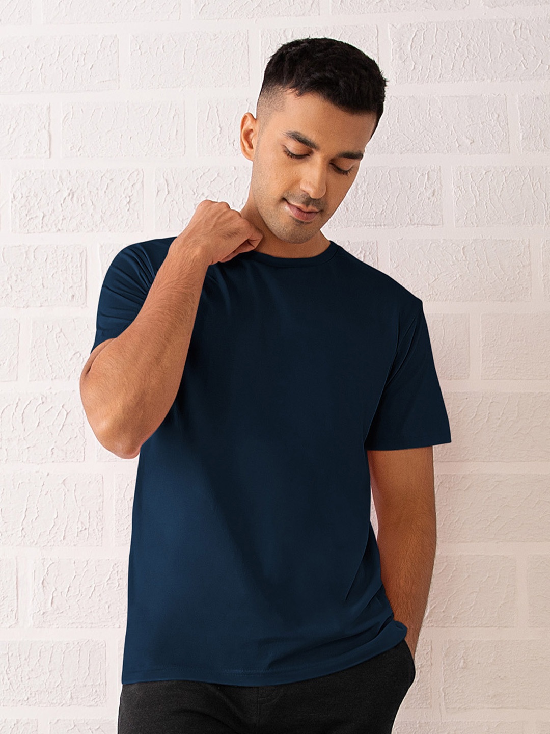 

XYXX Men Iconique Intellicraft Supima Cotton T-Shirts, Navy blue