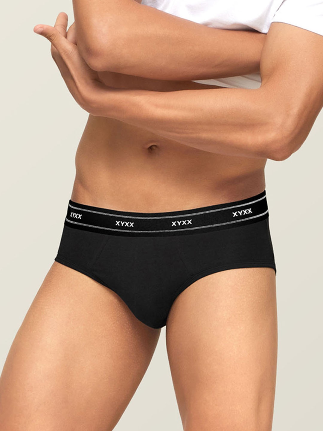 

XYXX Men IntelliFresh Antibacterial Bamboo Cotton Apollo Sustainable Briefs XYBRF71, Black