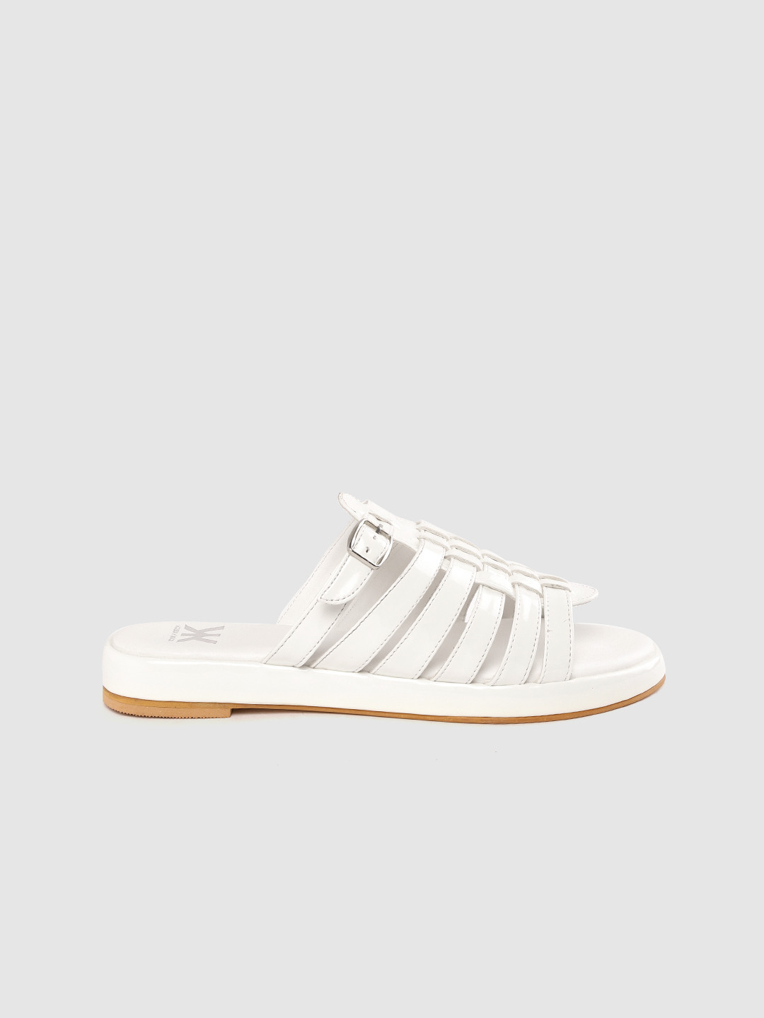 

Kook N Keech Women White Solid Strappy Open Toe Flats
