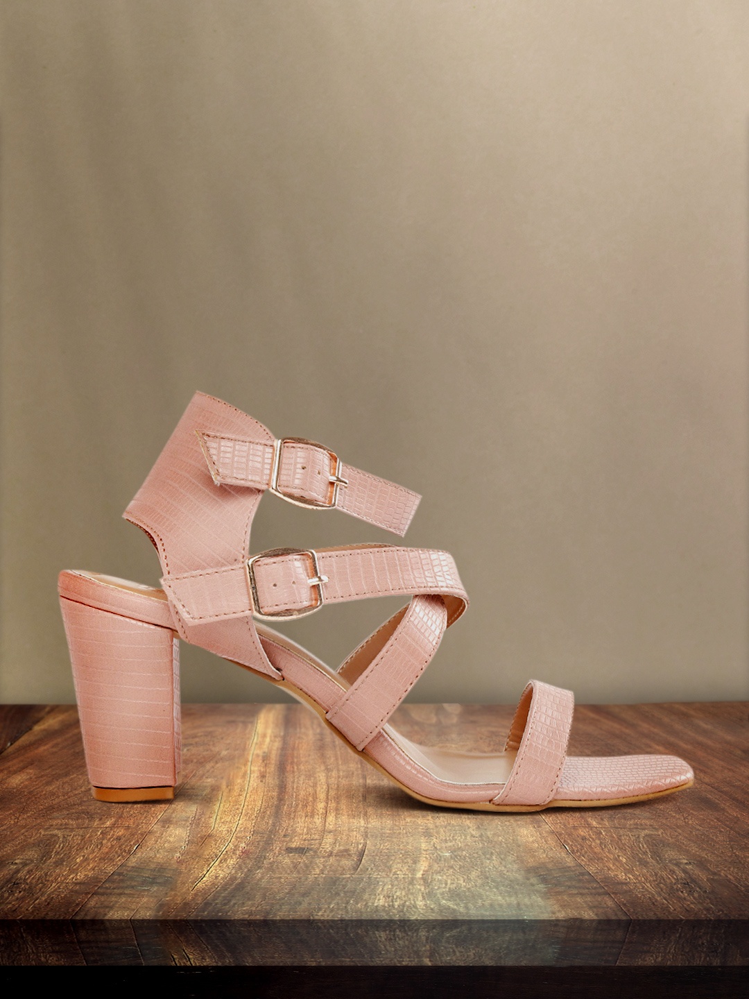 

Roadster Women Pink Snakeskin Textured Block Heels