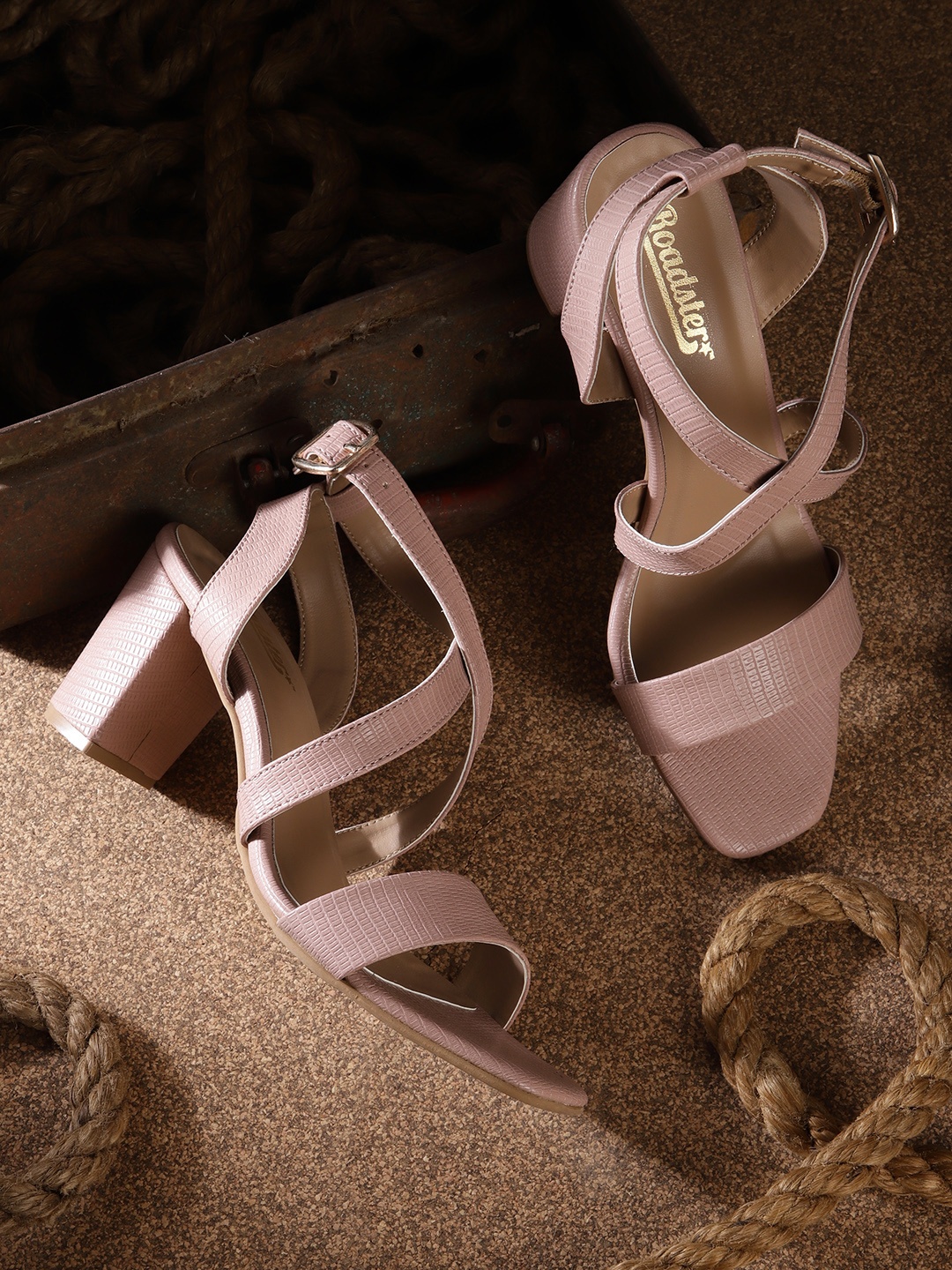 

Roadster Women Pink Snakeskin Textured Block Heels