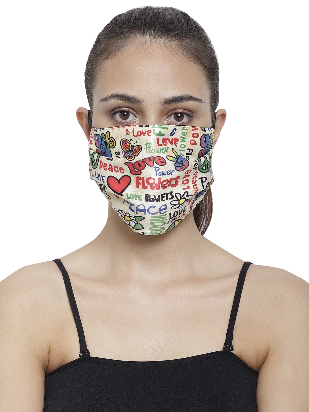 

The House of Tara Adults Multicoloured Printed 3-Ply Reusable Cloth Mask, Multi