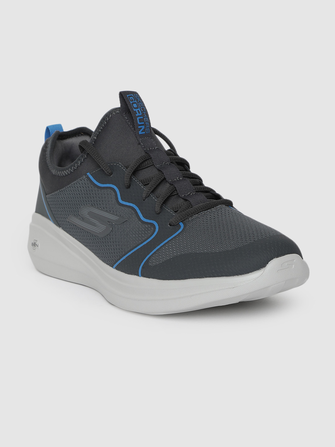 

Skechers Men Charcoal Grey Solid GO RUN FAST Running Shoes