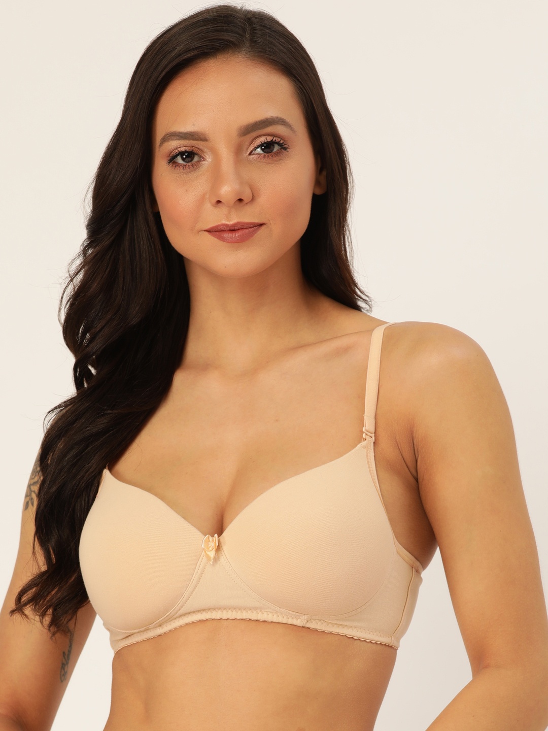 

Lady Lyka Beige Solid Non-Wired Lightly Padded T-shirt Bra AQUA-SKN