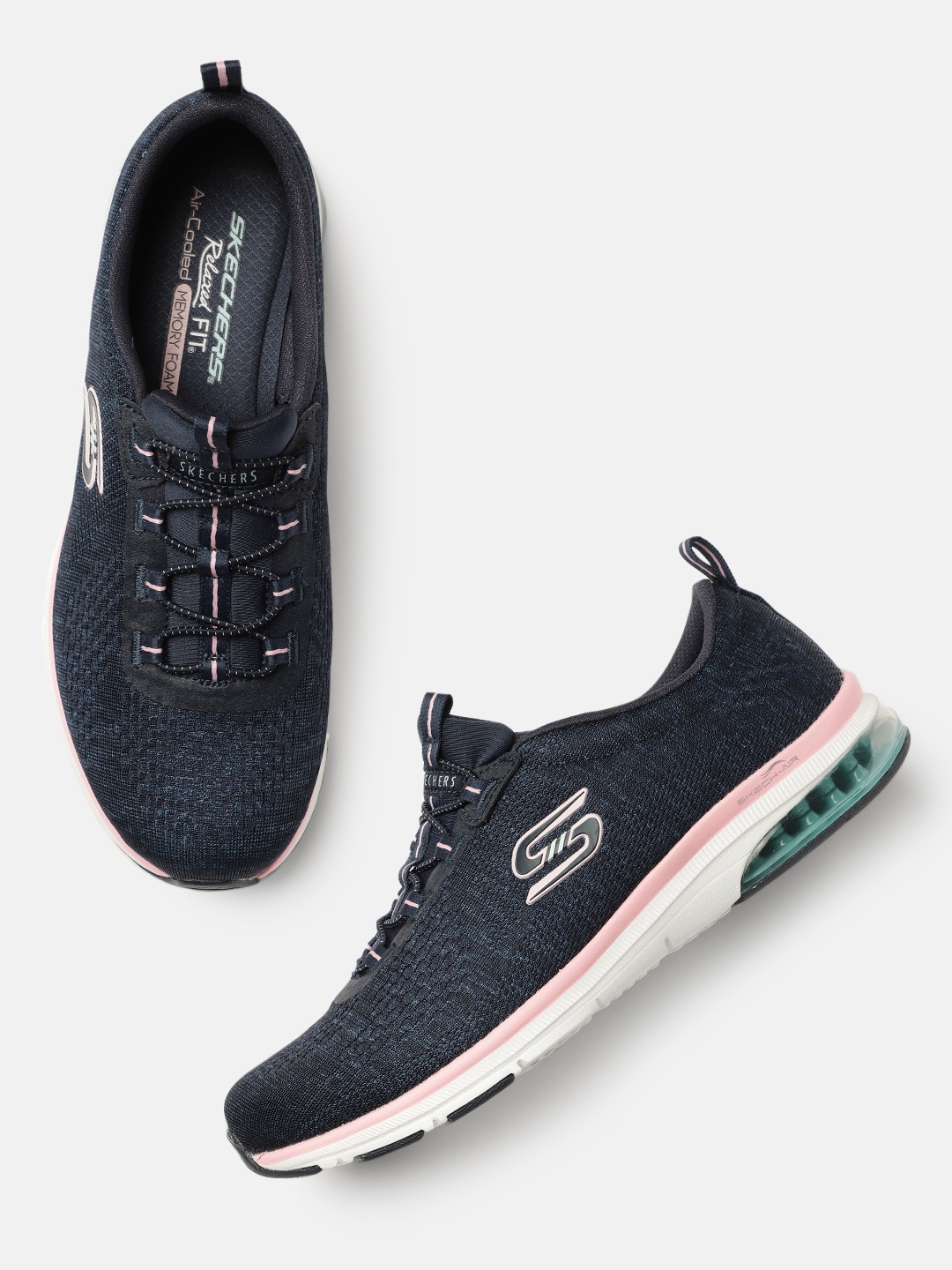 

Skechers Women Navy Blue SKECH-AIR EDGE BRITE TIMES Slip-on Sneakers