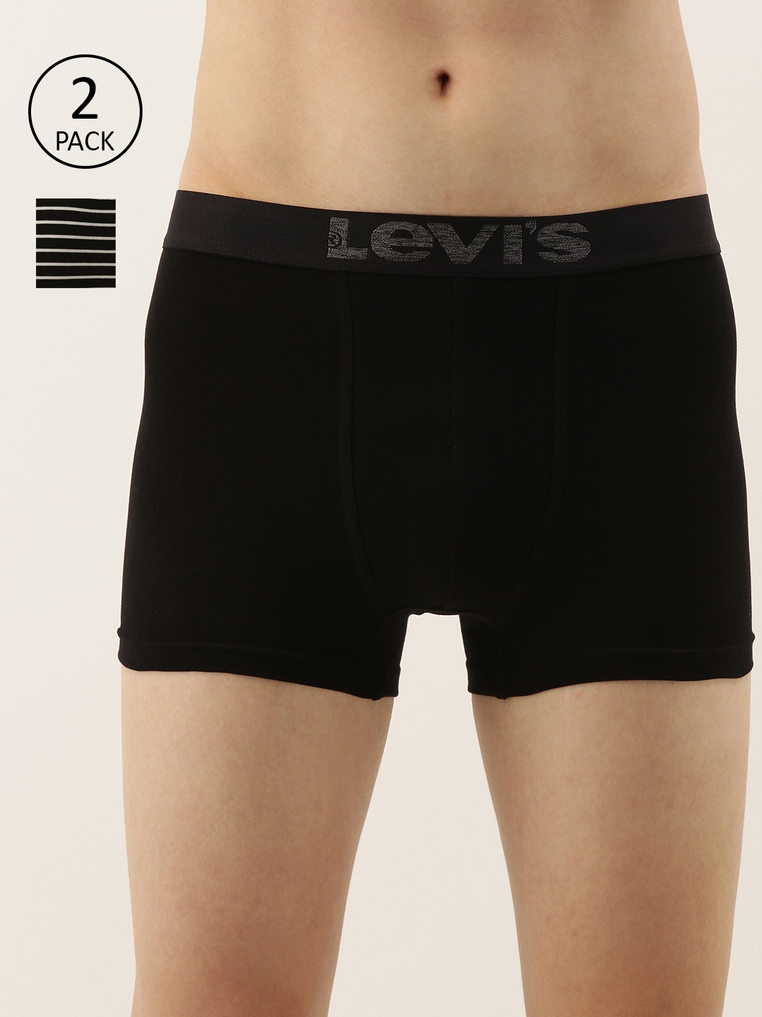 

Levis Men Pack of 2 Black Solid Trunks #058-TRUNK