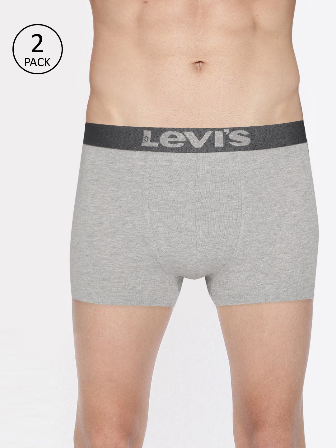 

Levi's 018 Pack of 2 Neo Trunk for Men, Tag Free Comfort & Smartskin Technology, Grey melange