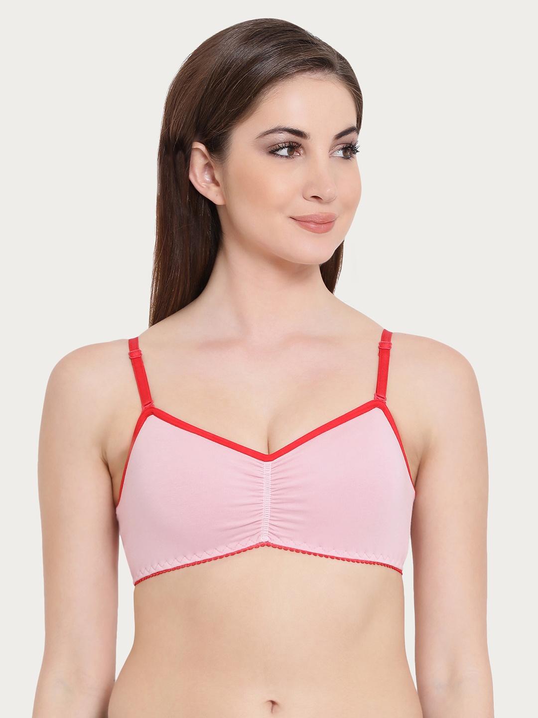

Clovia Cotton Non-Padded Non-Wired Multiway Beginners Bra, Pink