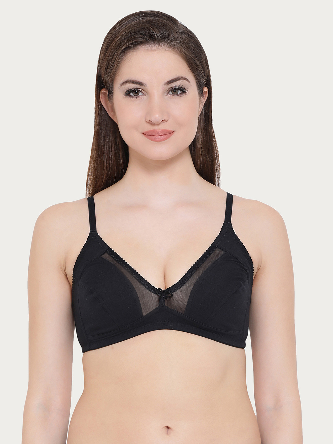 

Clovia Comfy Stretchable Cotton Bra In Black