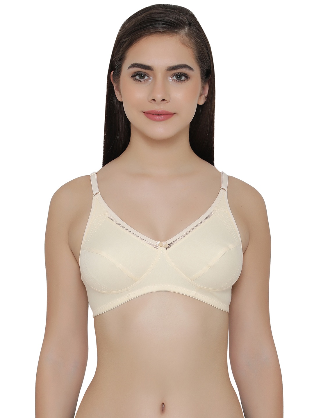 

Clovia Non-Padded Non-Wired Bra In Skin With Full Cups, Nude