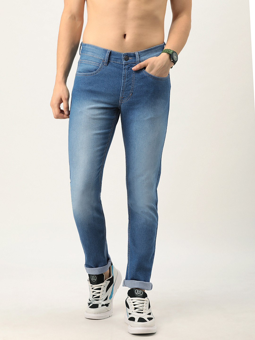 

Flying Machine Men Blue Slim Fit Light Fade Stretchable Jeans
