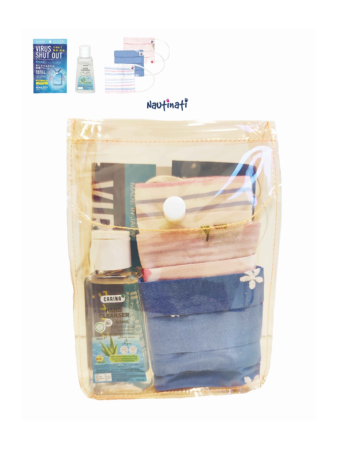 

Nauti Nati Kids Anti-Covid Essentials Kit with Pouch, Pink