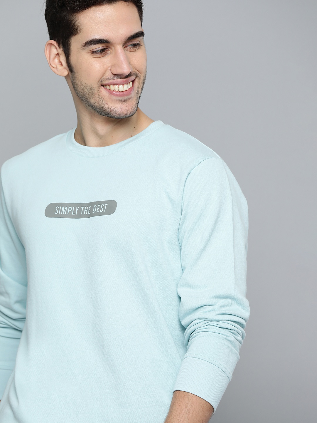 

Mast & Harbour Men Blue Solid Sweatshirt