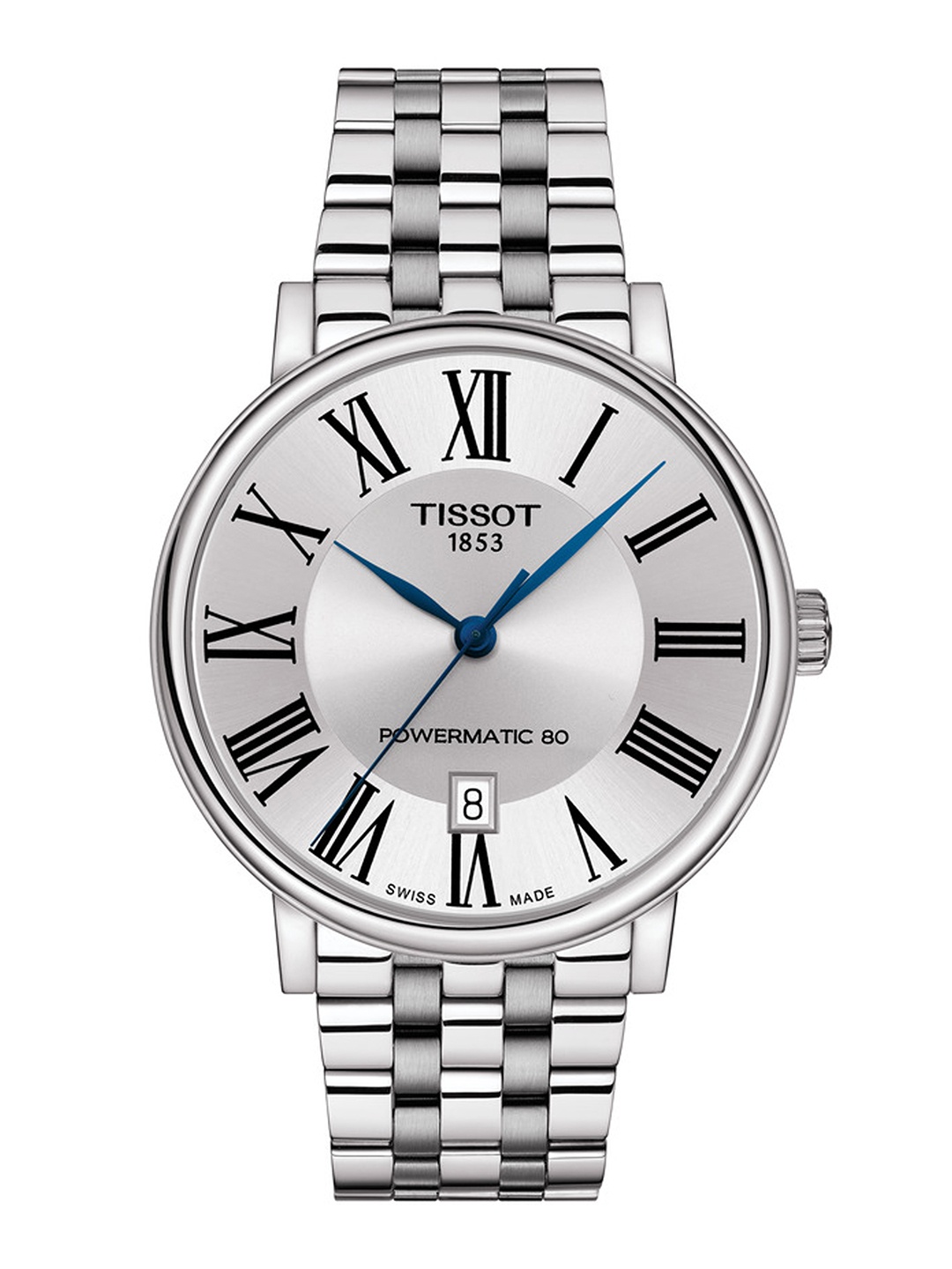 

TISSOT Silver-Toned Carson Premium Powermatic 80 Automatic Swiss Made Watch T1224071103300