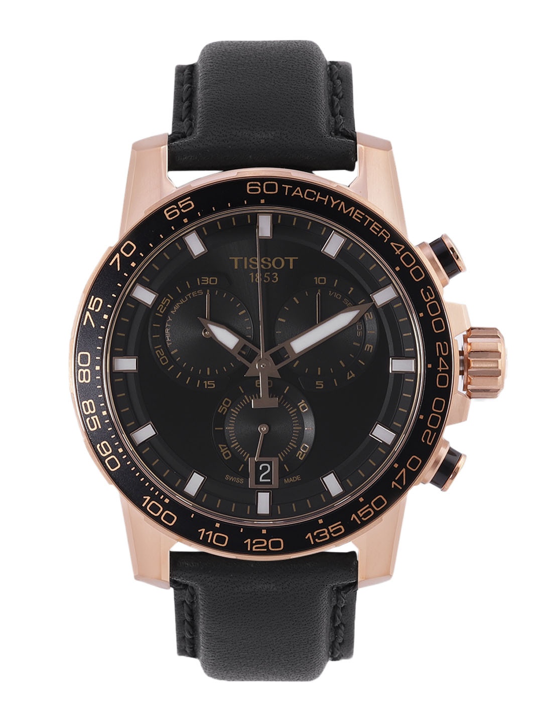 

TISSOT Men Black Supersport Chronograph Swiss Made Analogue Watch T1256173605100