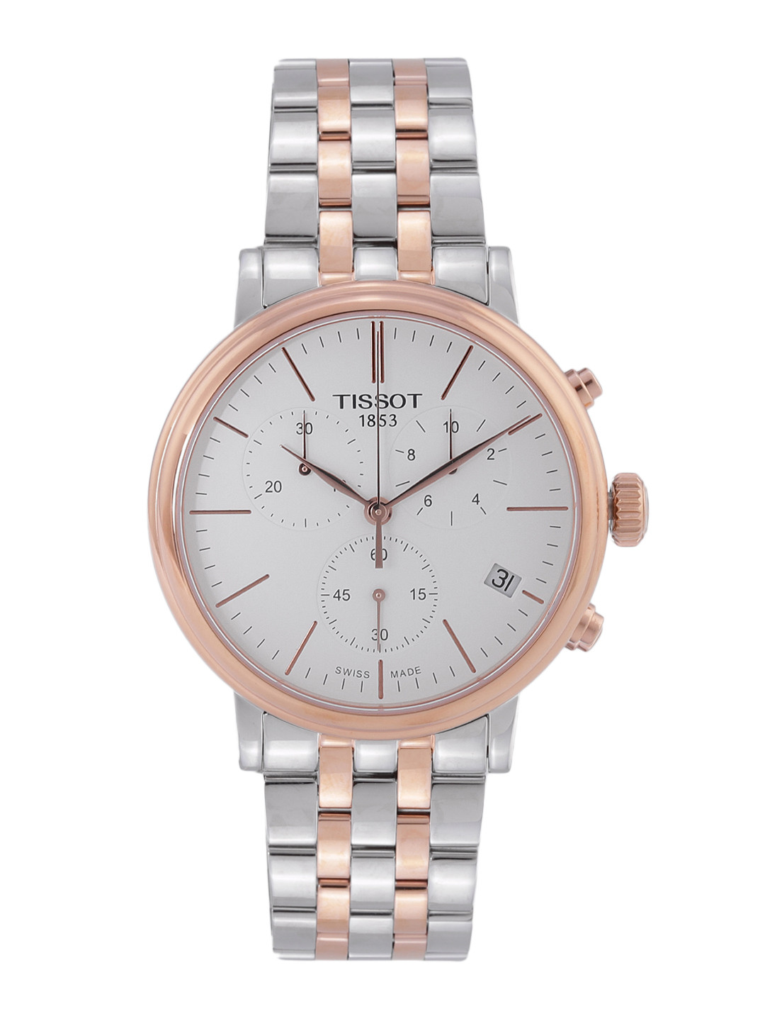 

TISSOT Men White Carson Premium Swiss Chronograph Watch T1224172201100