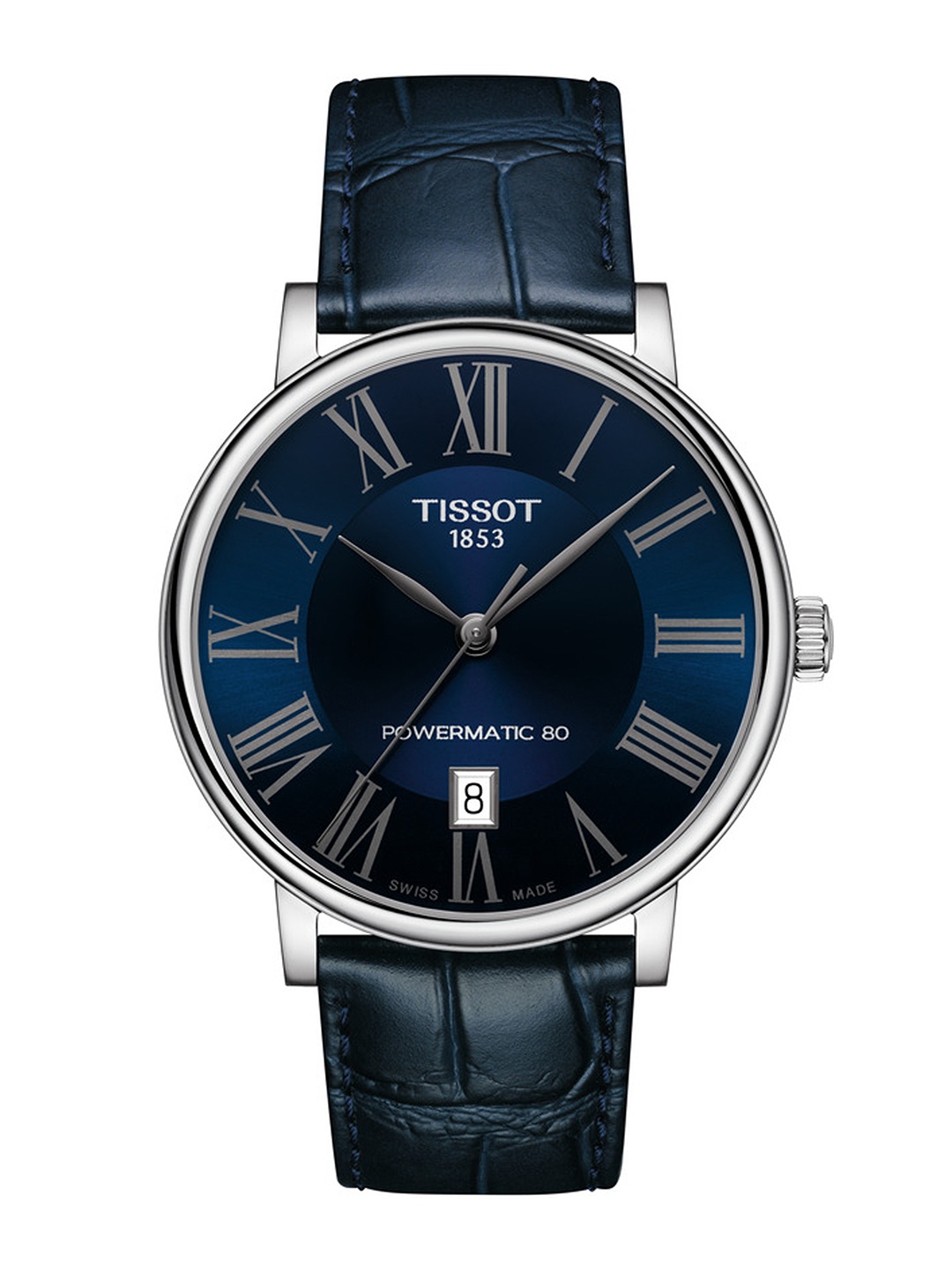 

TISSOT Men Navy Blue Carson Premium Powermatic 80 Swiss Analogue Watch T1224071604300