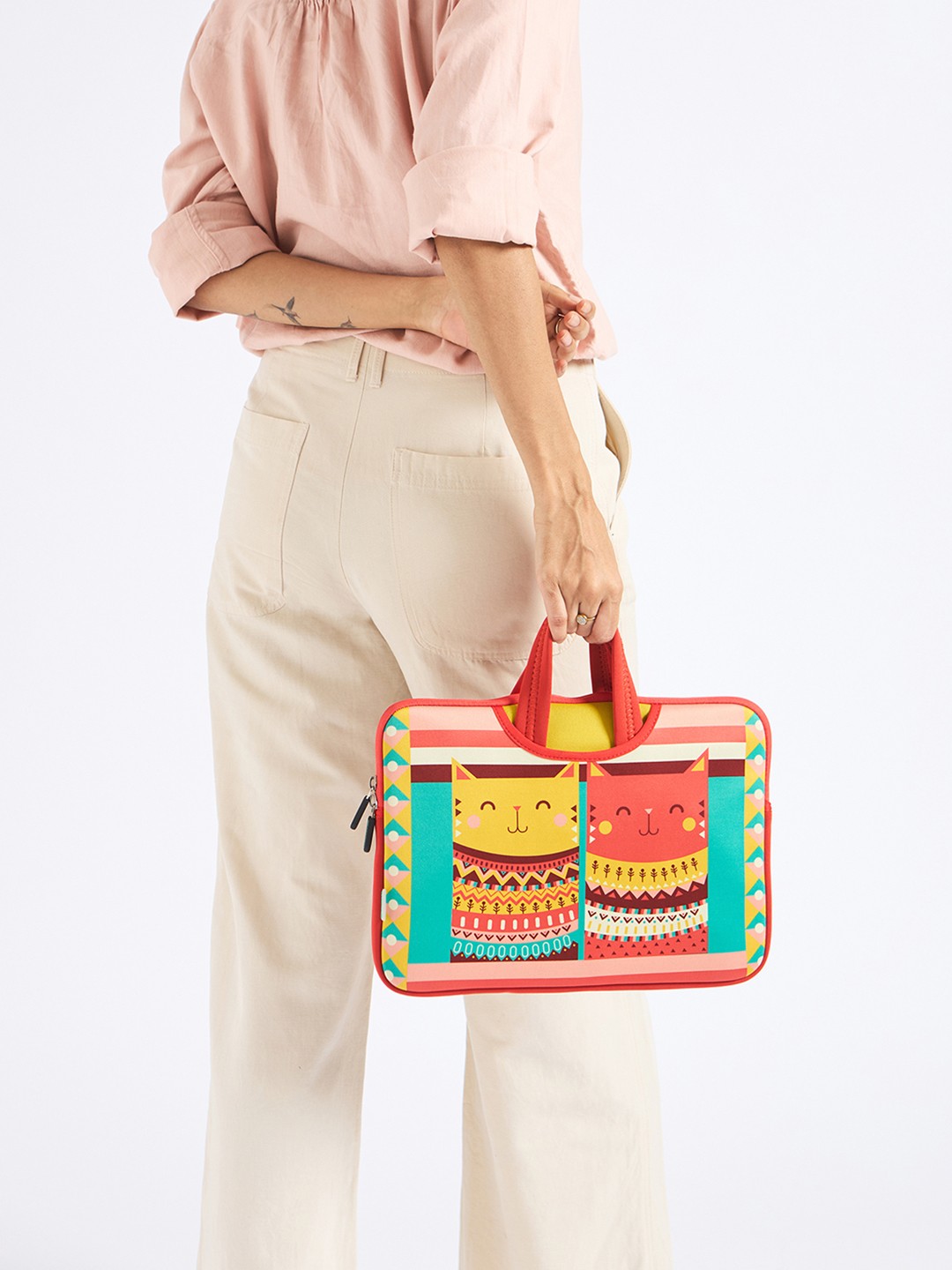 

Chumbak Unisex Multicoloured Printed Laptop Sleeve, Multi