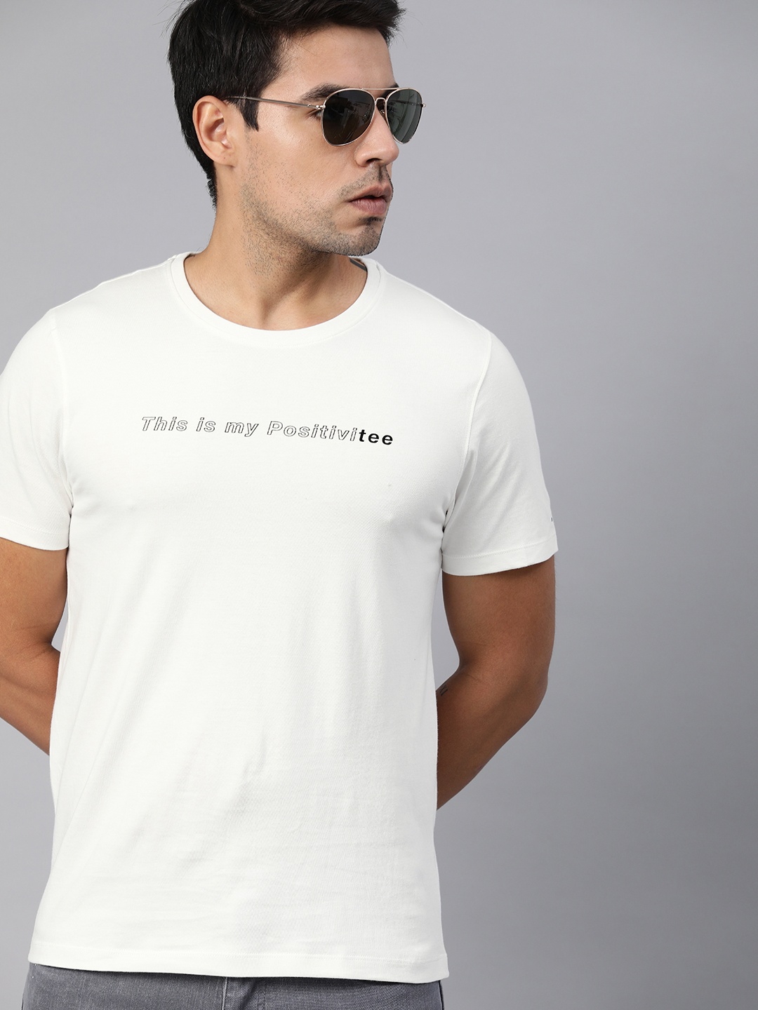 

Harvard Men White Anti Microbial Printed Round Neck T-shirt
