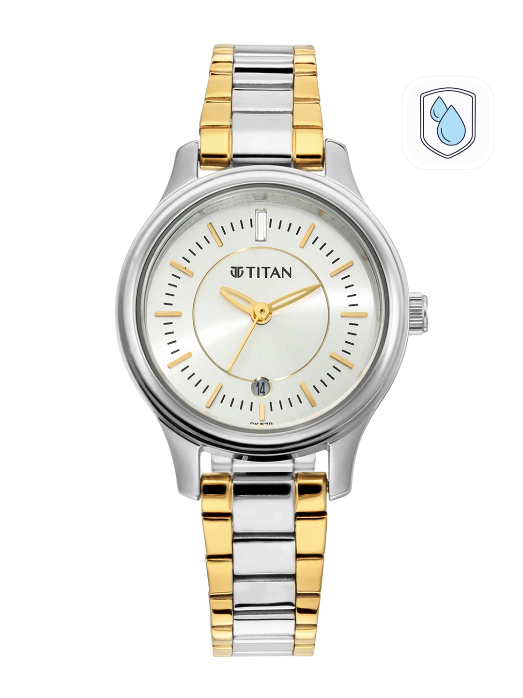 

Titan Women Off-White & Silver Analogue Watch 2638BM01