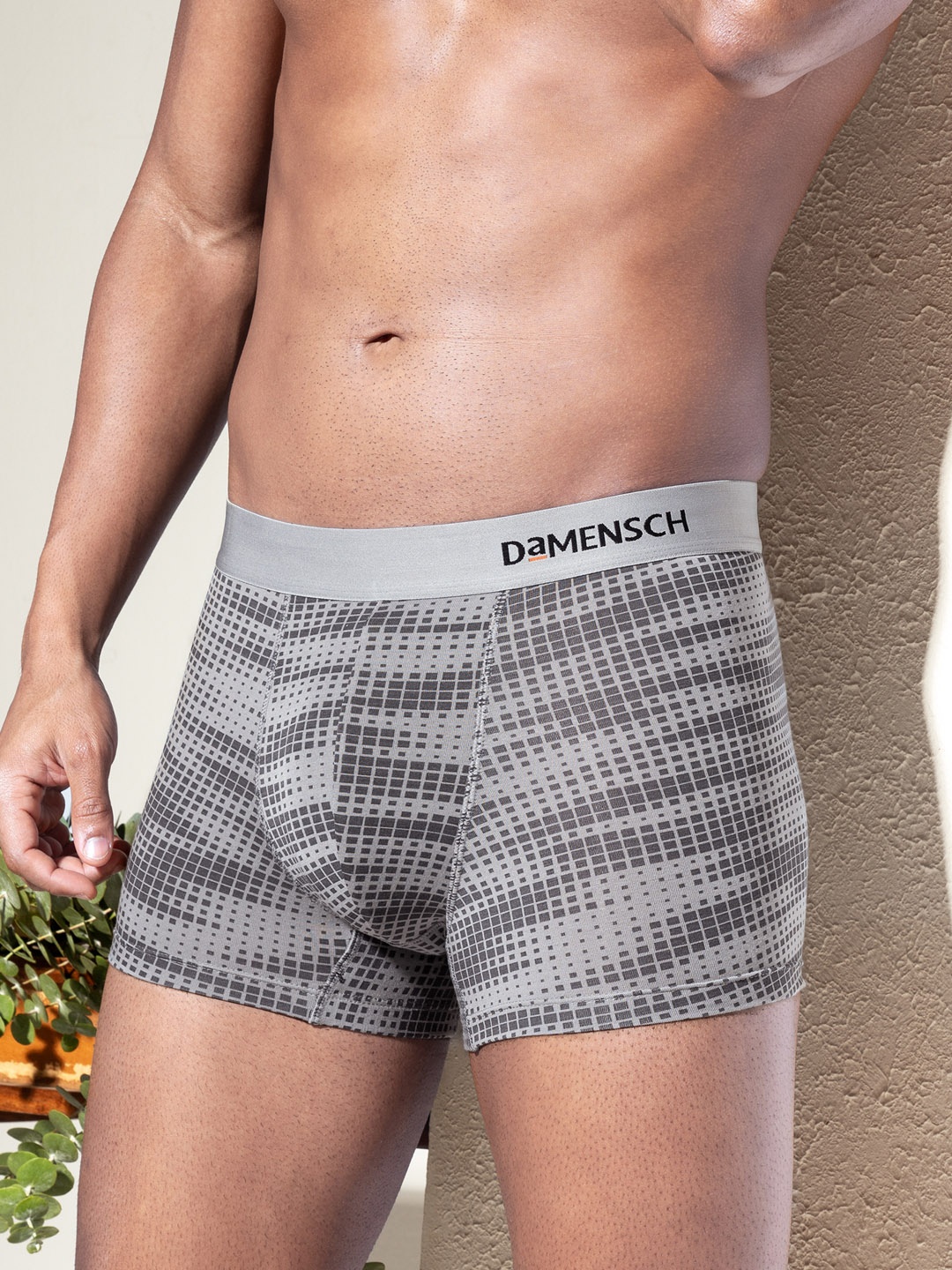 

DaMENSCH DEO-SOFT Printed Premium Egyptian Cotton-Modal Blend Trunk, Grey