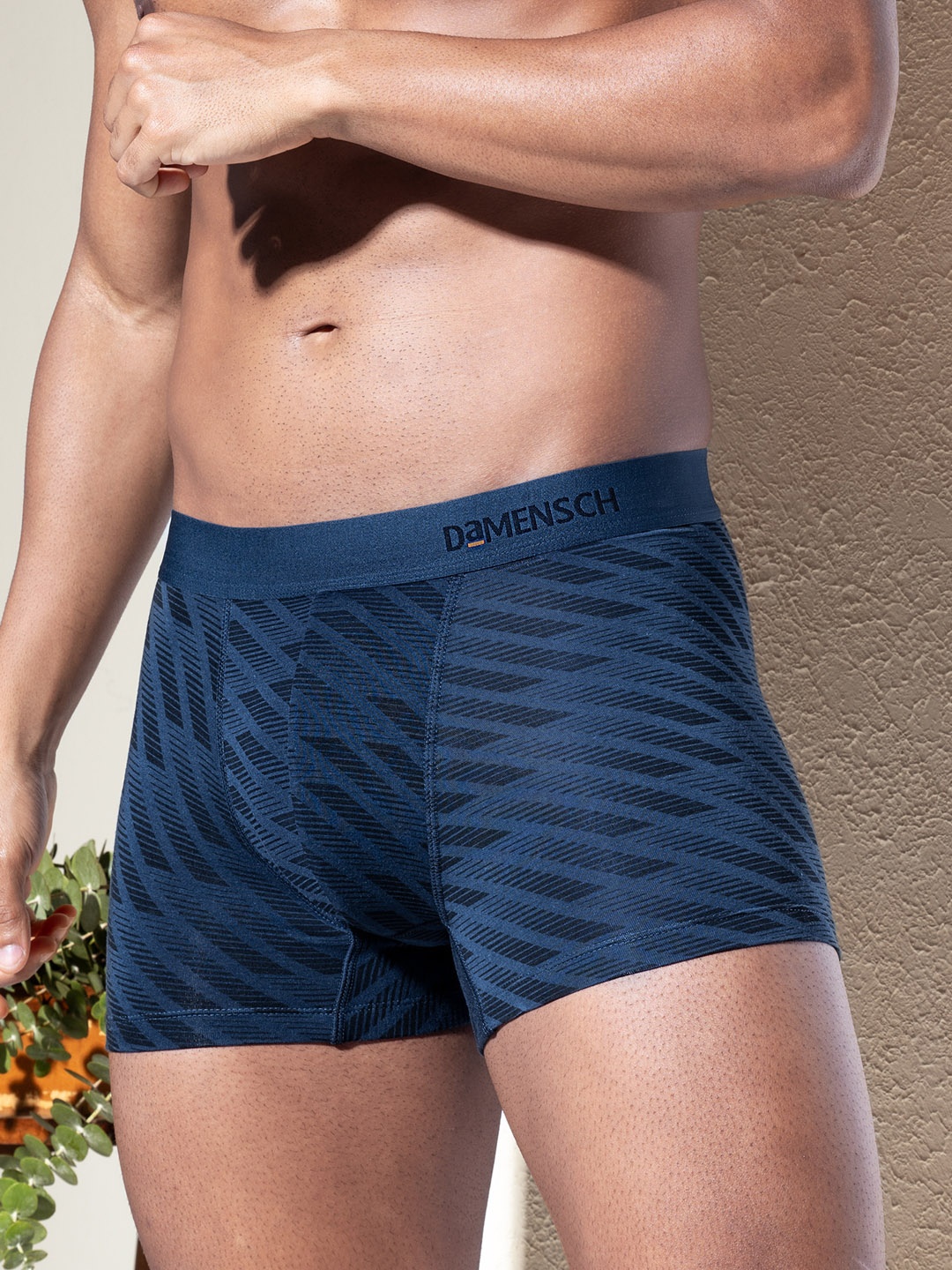 

DaMENSCH DEO-SOFT Printed Premium Egyptian Cotton-Modal Blend Trunk, Blue