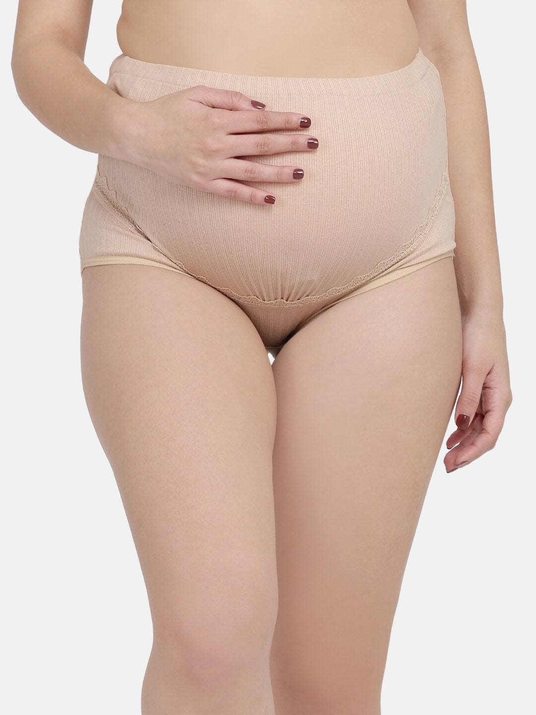 

MAMMA PRESTO Women Beige Solid High Waist Anti-Bacterial Maternity Briefs MPU-09 BEIGE-C20