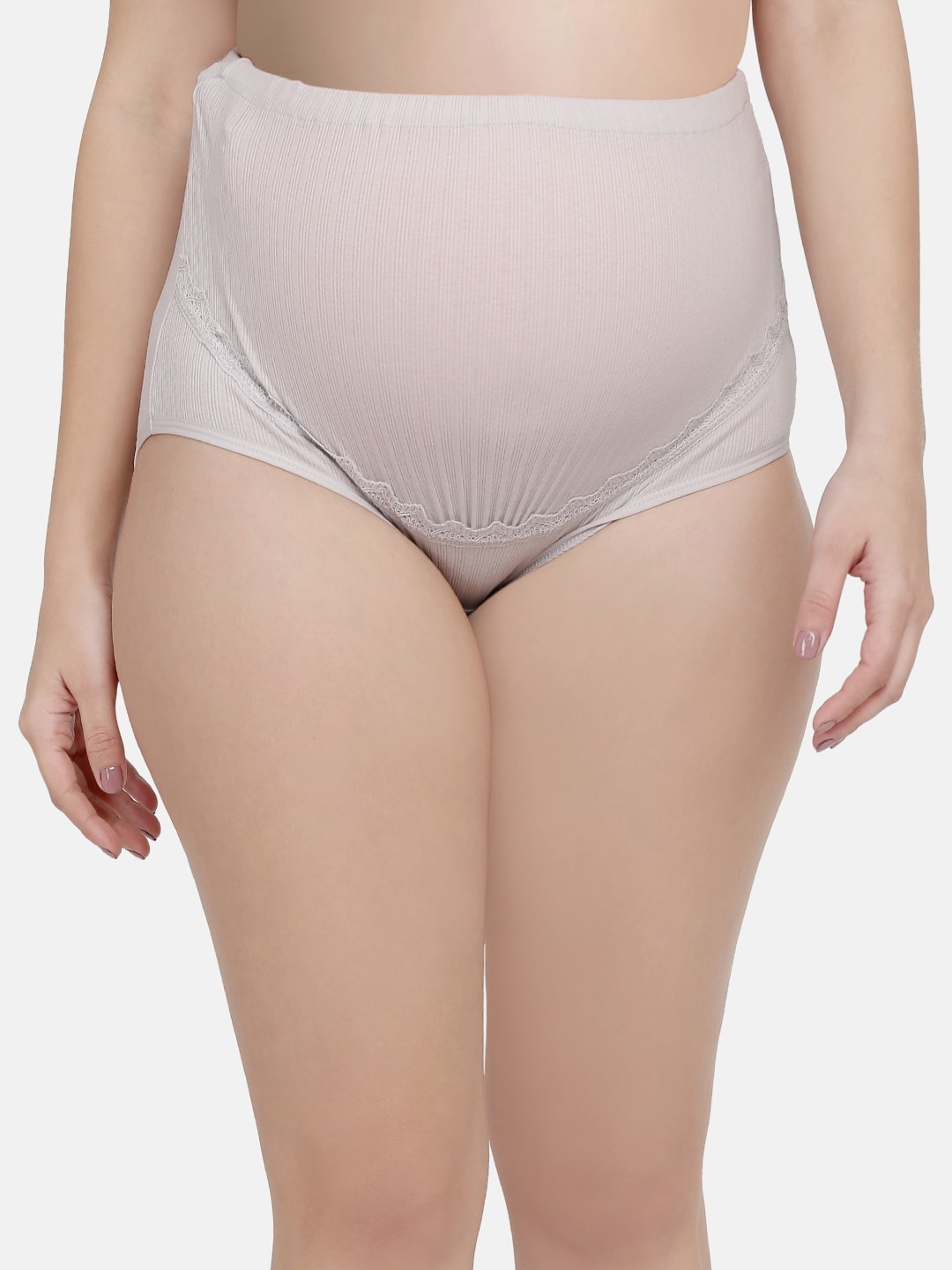 

MAMMA PRESTO Women Grey Solid High Waist Maternity Basic Briefs MPU-09-C20