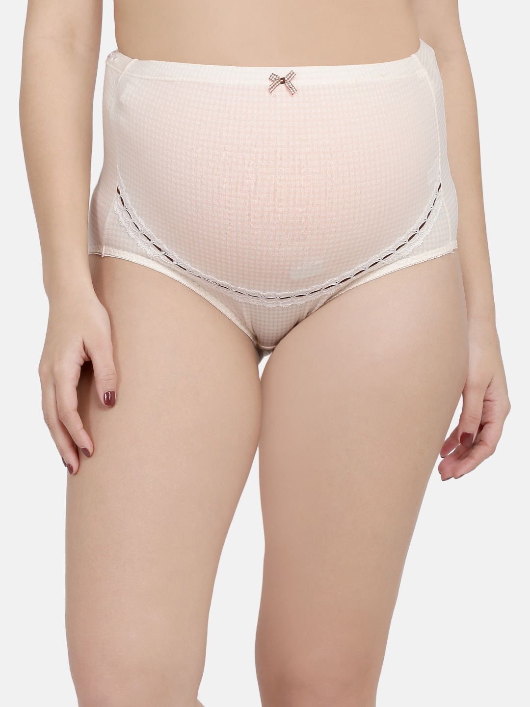 

MAMMA PRESTO Women Beige Checked Anti-Bacterial Maternity Briefs MPU-03 BEIGE-C20