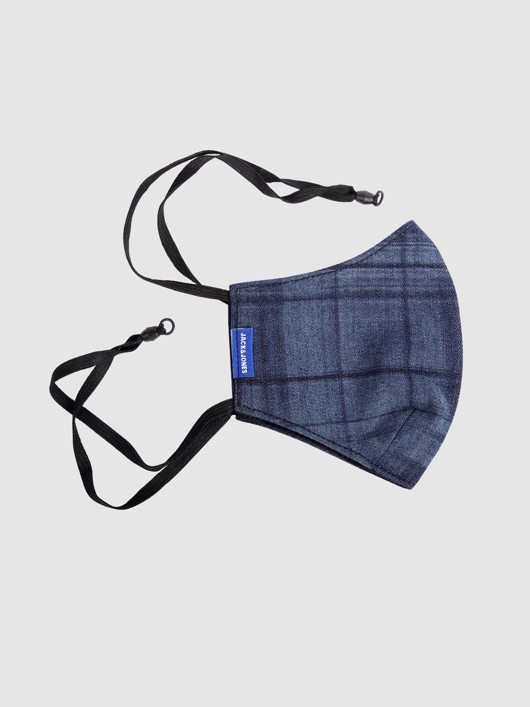 

Jack & Jones Men Blue Checked 3-Ply Reusable Adjustable Cloth Mask