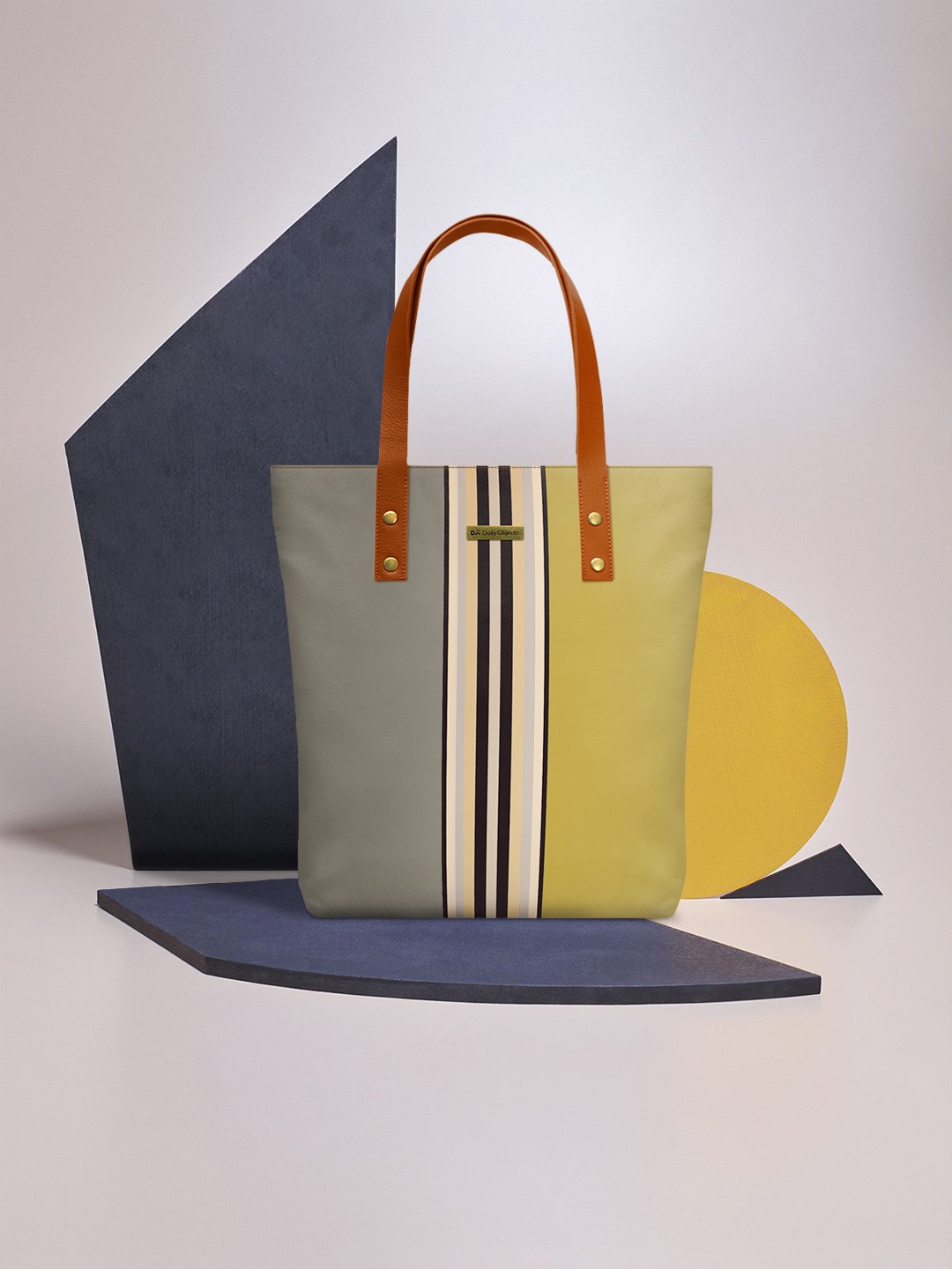 

DailyObjects Grey & Yellow Colourblocked Shoulder Bag