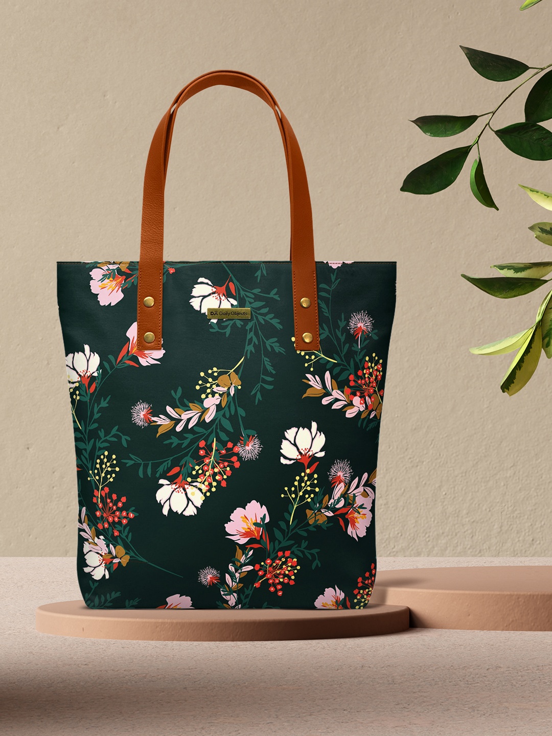 

DailyObjects Black & White Floral Printed Tote Bag