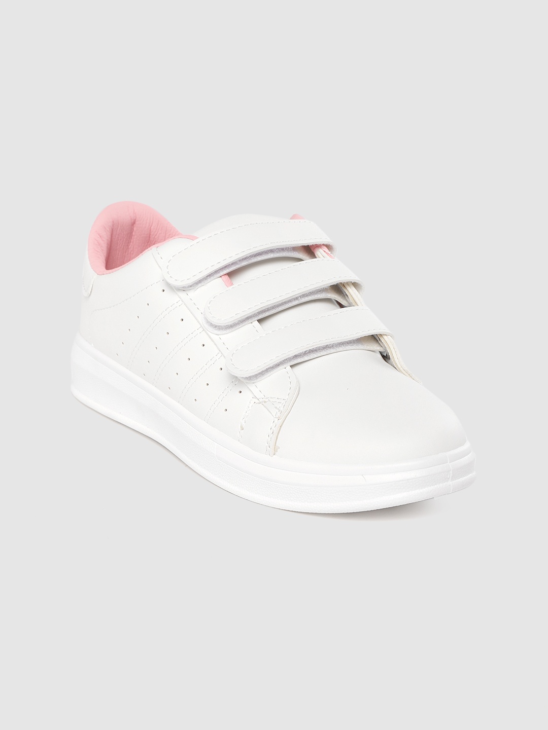 

Lavie Women White Solid Sneakers with Perforated Detail