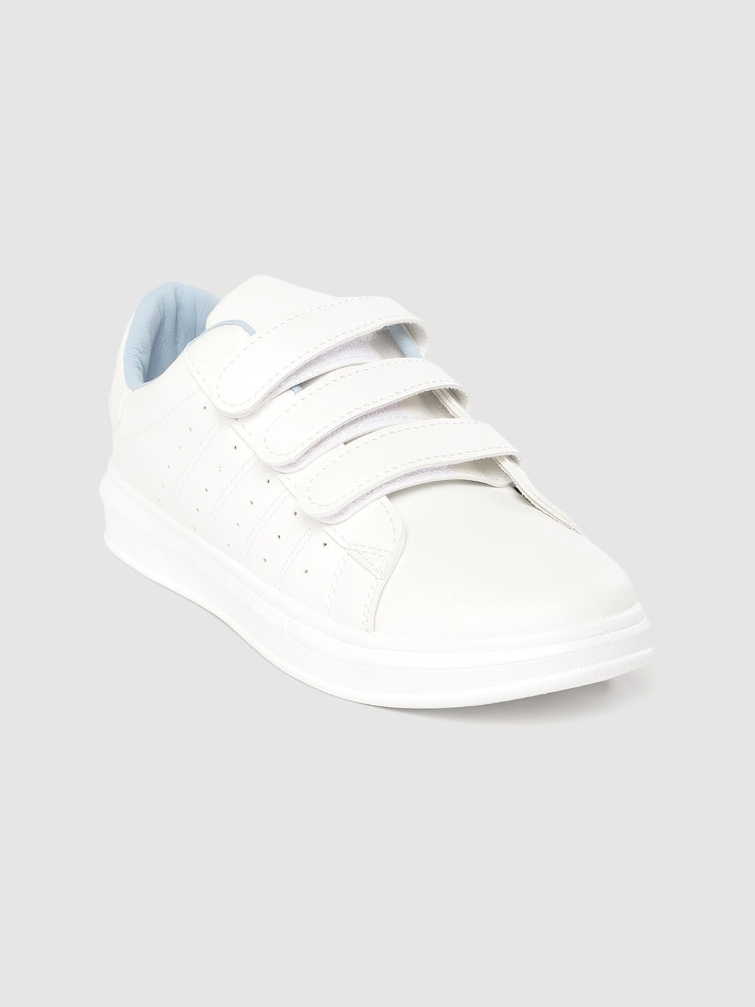 

Lavie Women White Solid Sneakers with Perforated Detail