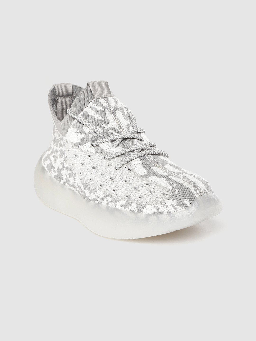 

Lavie Women Grey & White Woven Design Sneakers