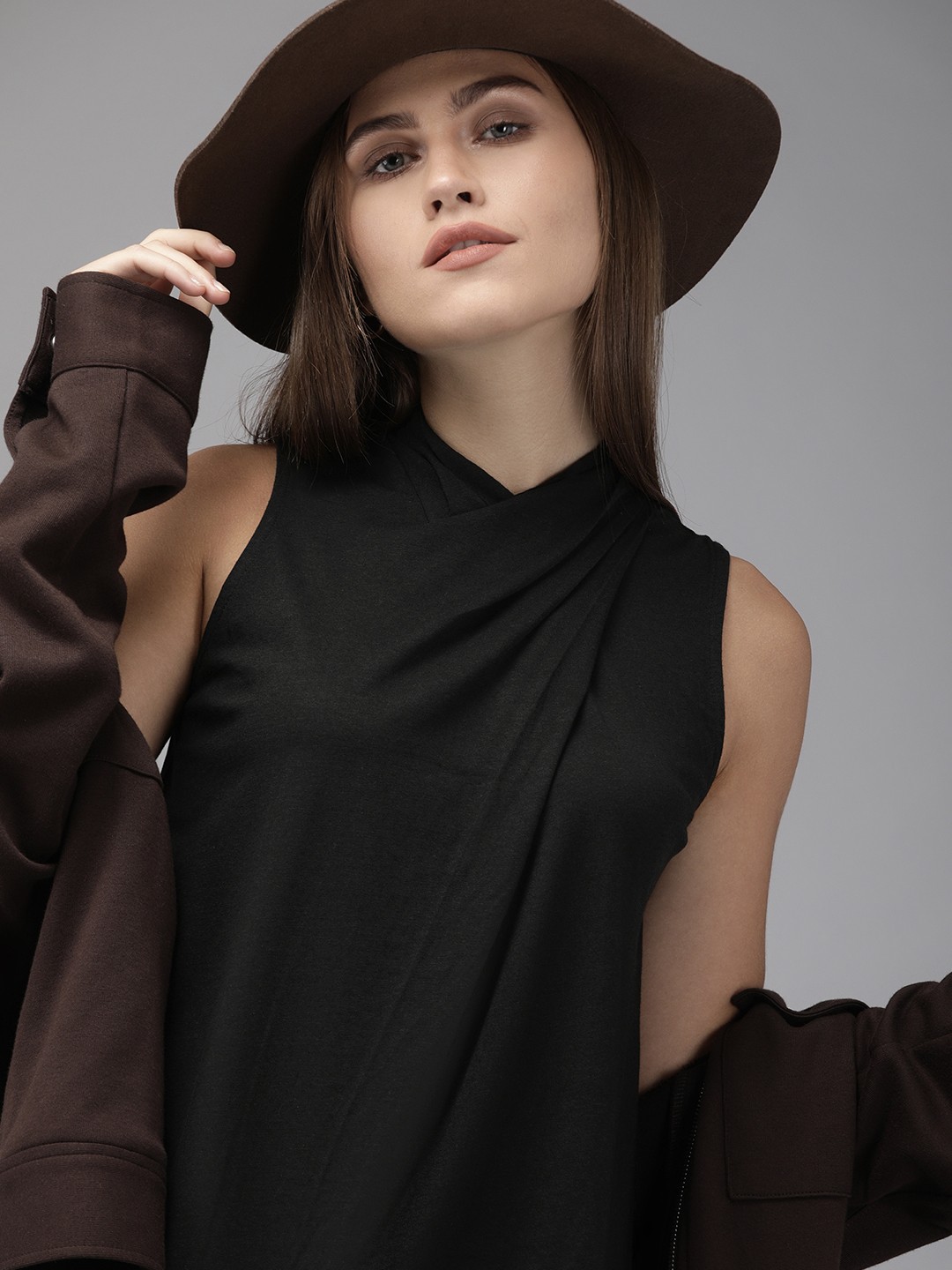 

Roadster Women Black Solid Top