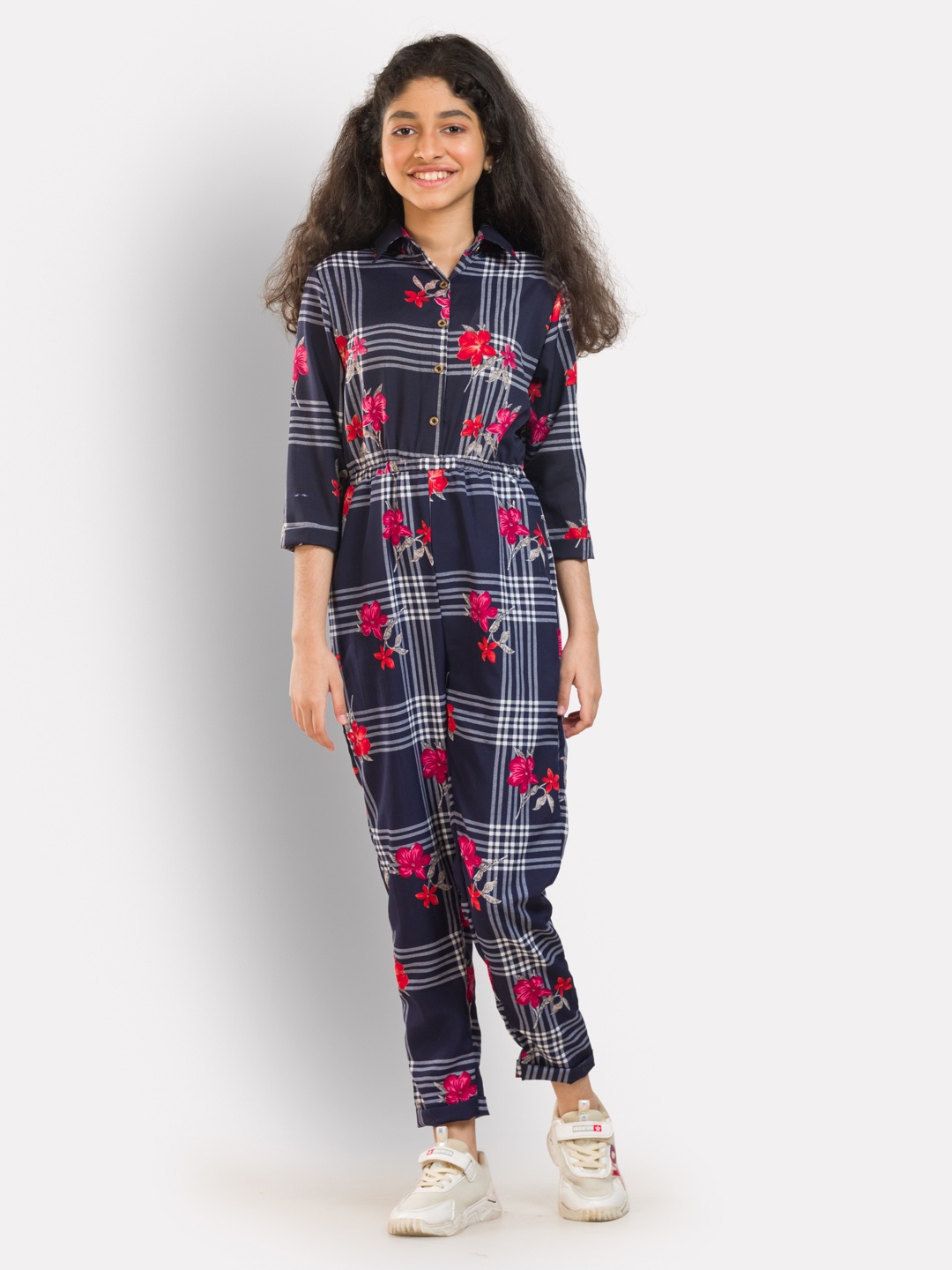 

Uptownie Lite Girls Roll Up Jumpsuit, Navy blue
