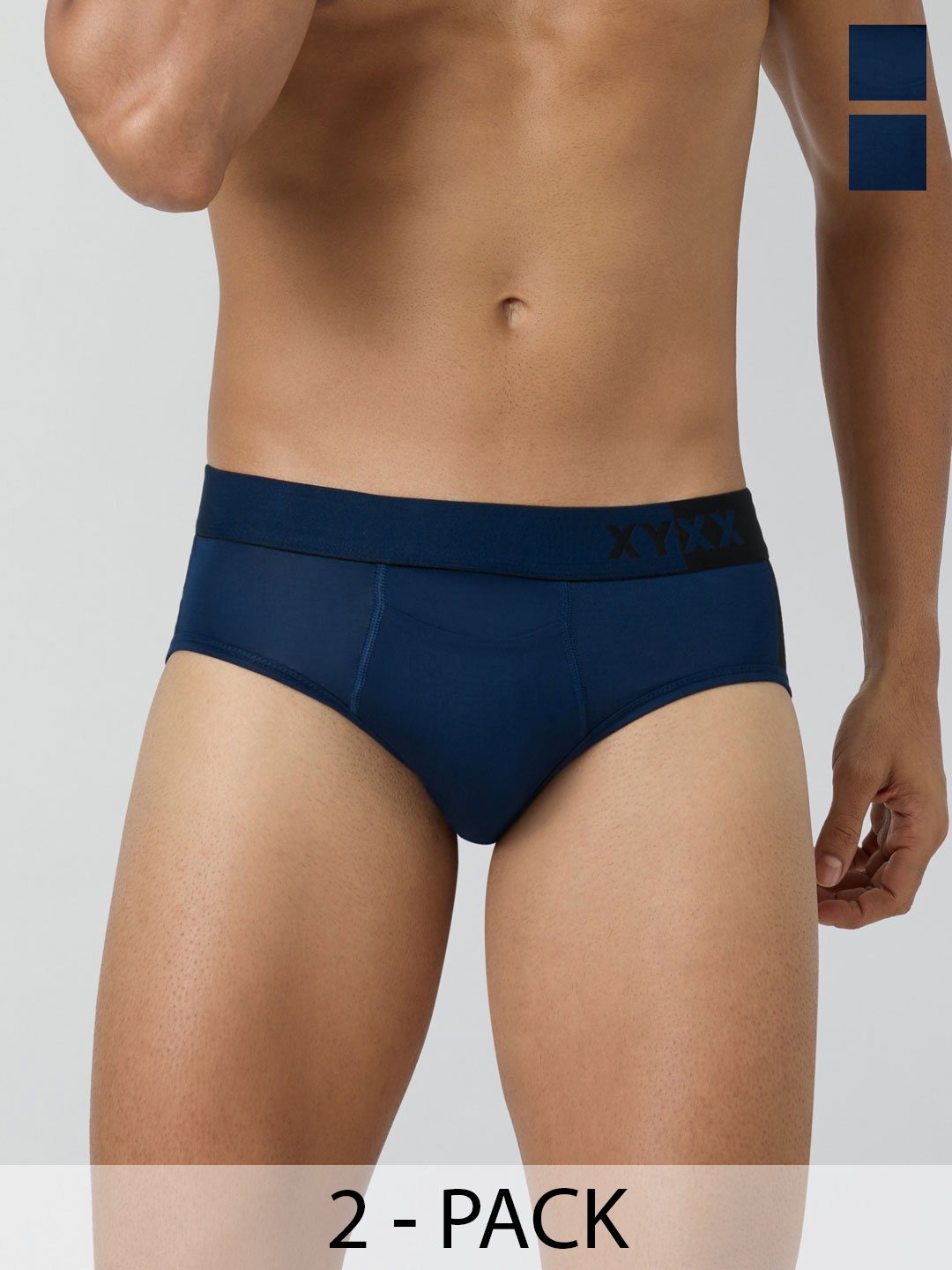 

XYXX Men IntelliSoft Antimicrobial Micro Modal Pack of 2 Dualist Briefs XYBRF2PCKN169XXL, Navy blue