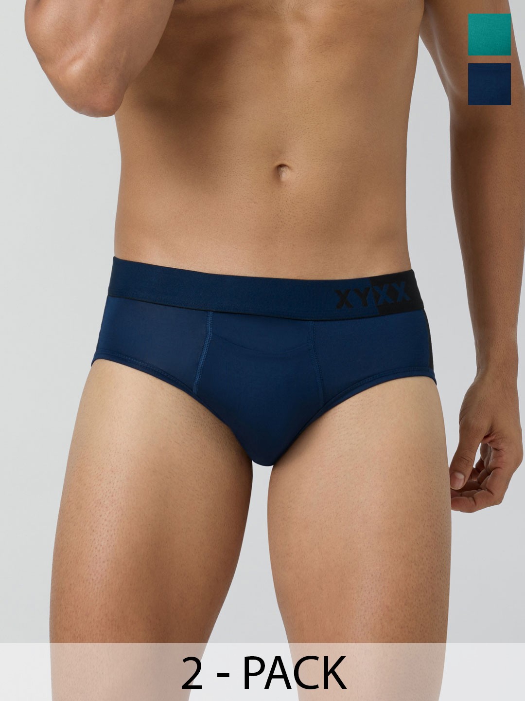

XYXX Men IntelliSoft Antimicrobial Micro Modal Pack of 2 Dualist Briefs XYBRF2PCKN168XXL, Navy blue